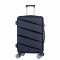 Troler voiaj Mediu, Naimeed D6006, 4 roti duble 360 grade, PP, inchidere cifru, Negru, 39x22.5x54cm