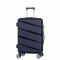 Troler voiaj Mic, Naimeed D6006, 4 roti duble 360 grade, PP, inchidere cifru, Negru, 33x20.5x45cm
