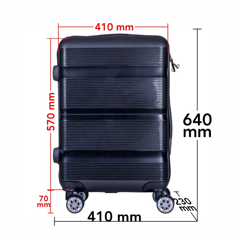 Troler voiaj Mediu, Naimeed D6007, 4 roti duble 360 grade, PP, inchidere cifru, Negru, 41x23x57cm Troler voiaj Mediu, Naimeed D6007, 4 roti duble 360 grade, PP, inchidere cifru, Negru, 41x23x57cm
