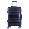 Troler voiaj Mare, Naimeed D6008, 4 roti duble 360 grade, PP, inchidere cifru, Negru, 49x26x70cm