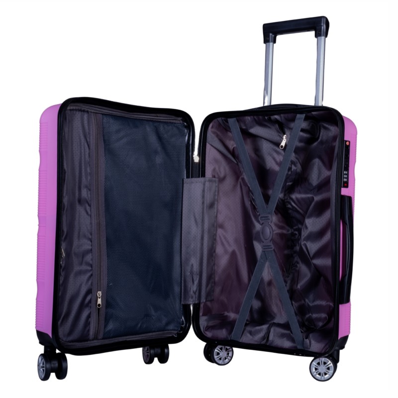 Troler voiaj Mare, Naimeed D6009, 4 roti duble 360 grade, PP, inchidere cifru, Roz, 45x24.5x69cm Troler voiaj Mare, Naimeed D6009, 4 roti duble 360 grade, PP, inchidere cifru, Roz, 45x24.5x69cm