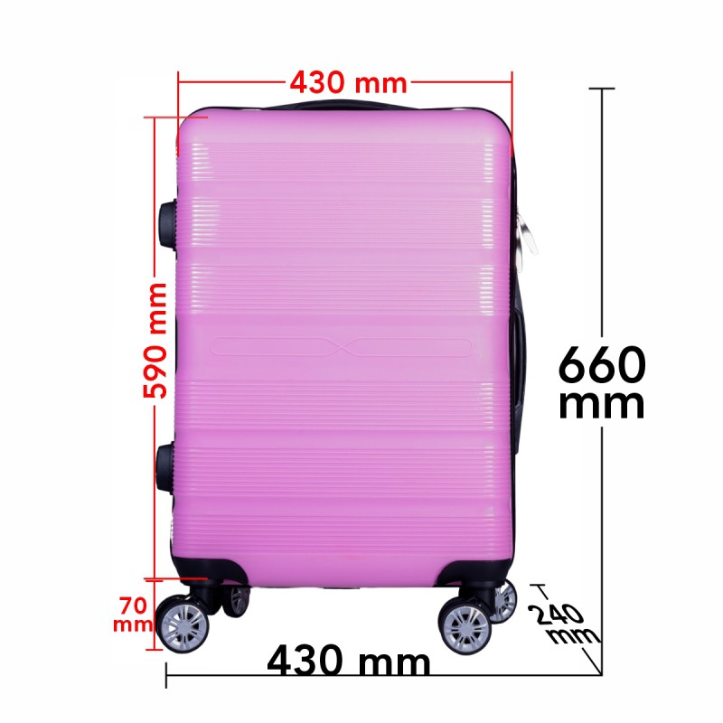 Troler voiaj Mediu, Naimeed D6012, 4 roti duble 360 grade, PP, inchidere cifru, Roz, 43x24x59cm Troler voiaj Mediu, Naimeed D6012, 4 roti duble 360 grade, PP, inchidere cifru, Roz, 43x24x59cm