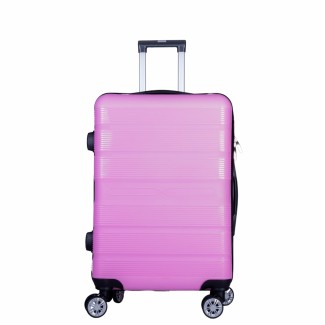 Troler voiaj Mic, Naimeed D6012, 4 roti duble 360 grade, PP, inchidere cifru, Roz, 36x21.5x50cm