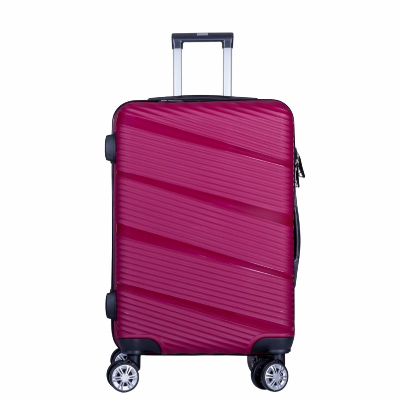 Troler voiaj Mediu, Naimeed D6014, 4 roti duble 360 grade, PP, inchidere cifru, Visiniu, 39x22.5x54cm Troler voiaj Mediu, Naimeed D6014, 4 roti duble 360 grade, PP, inchidere cifru, Visiniu, 39x22.5x54cm