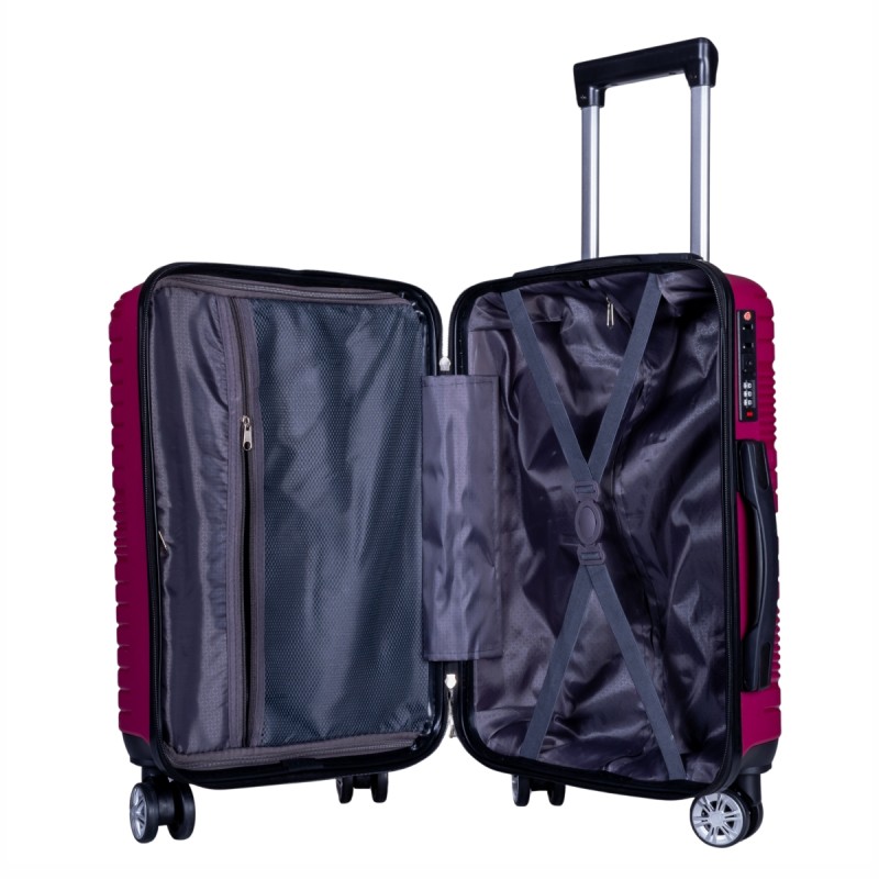 Troler voiaj Mediu, Naimeed D6015, 4 roti duble 360 grade, PP, inchidere cifru, Visiniu, 41x23x57cm Troler voiaj Mediu, Naimeed D6015, 4 roti duble 360 grade, PP, inchidere cifru, Visiniu, 41x23x57cm