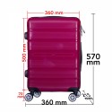 Troler voiaj Mic, Naimeed D6016, 4 roti duble 360 grade, PP, inchidere cifru, Visiniu, 36x21.5x50cm