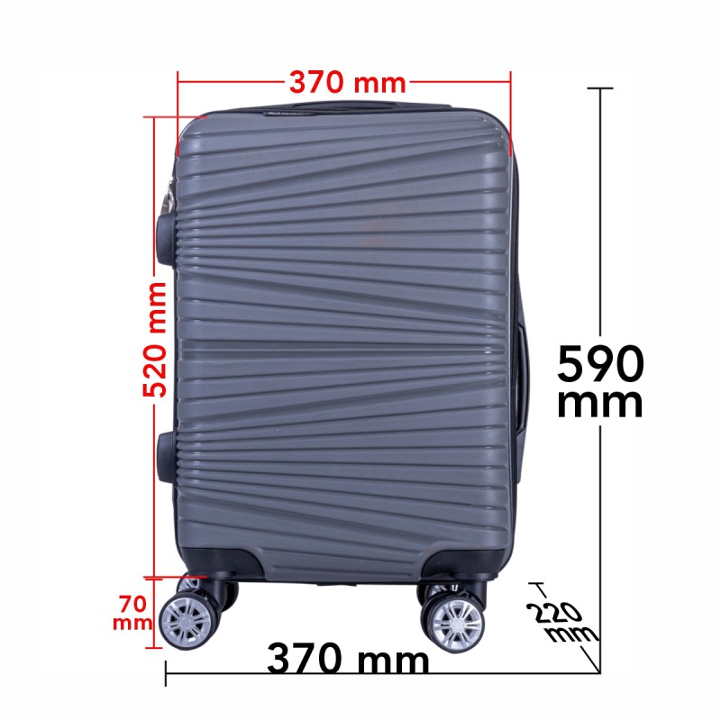 Troler voiaj Mediu, Naimeed D6017, 4 roti duble 360 grade, PP, inchidere cifru, Gri, 37x22x52cm Troler voiaj Mediu, Naimeed D6017, 4 roti duble 360 grade, PP, inchidere cifru, Gri, 37x22x52cm