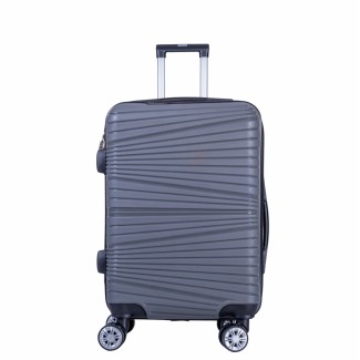 Troler voiaj Mic, Naimeed D6017, 4 roti duble 360 grade, PP, inchidere cifru, Gri, 31x20x43cm