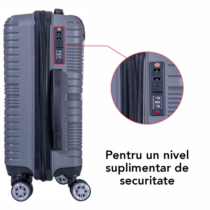 Troler voiaj Mic, Naimeed D6017, 4 roti duble 360 grade, PP, inchidere cifru, Gri, 31x20x43cm Troler voiaj Mic, Naimeed D6017, 4 roti duble 360 grade, PP, inchidere cifru, Gri, 31x20x43cm