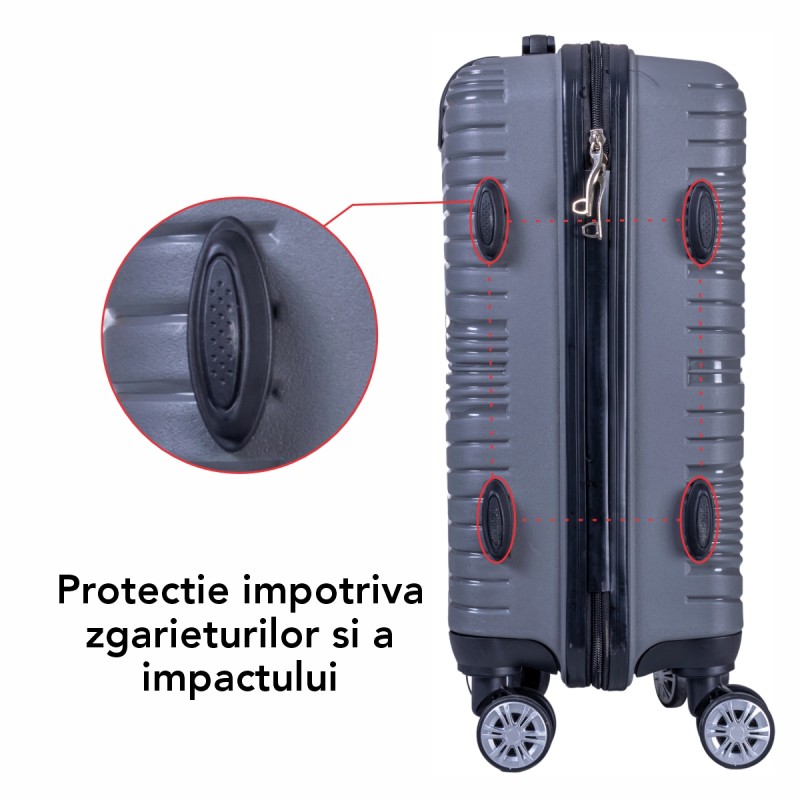 Troler voiaj Mic, Naimeed D6017, 4 roti duble 360 grade, PP, inchidere cifru, Gri, 31x20x43cm Troler voiaj Mic, Naimeed D6017, 4 roti duble 360 grade, PP, inchidere cifru, Gri, 31x20x43cm