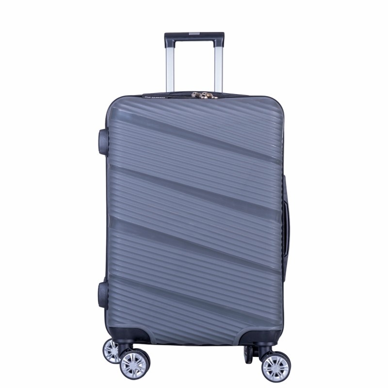 Troler voiaj Mediu, Naimeed D6018, 4 roti duble 360 grade, PP, inchidere cifru, Gri, 39x22.5x54cm Troler voiaj Mediu, Naimeed D6018, 4 roti duble 360 grade, PP, inchidere cifru, Gri, 39x22.5x54cm
