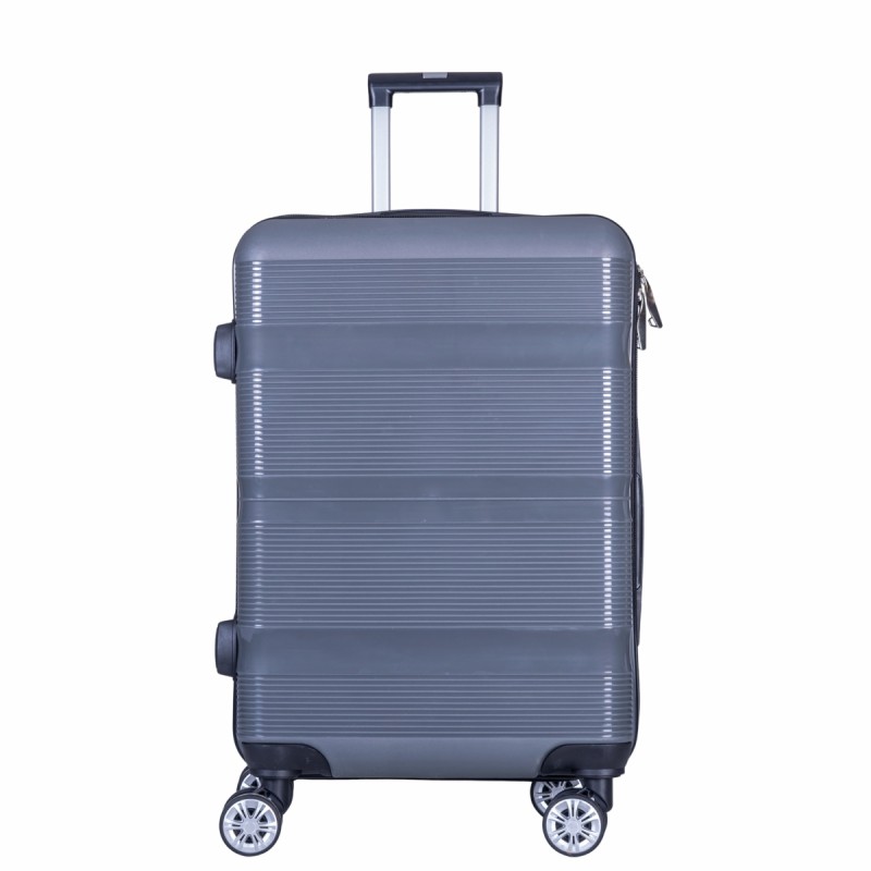 Troler voiaj Mediu, Naimeed D6019, 4 roti duble 360 grade, PP, inchidere cifru, Gri, 41x23x57cm Troler voiaj Mediu, Naimeed D6019, 4 roti duble 360 grade, PP, inchidere cifru, Gri, 41x23x57cm