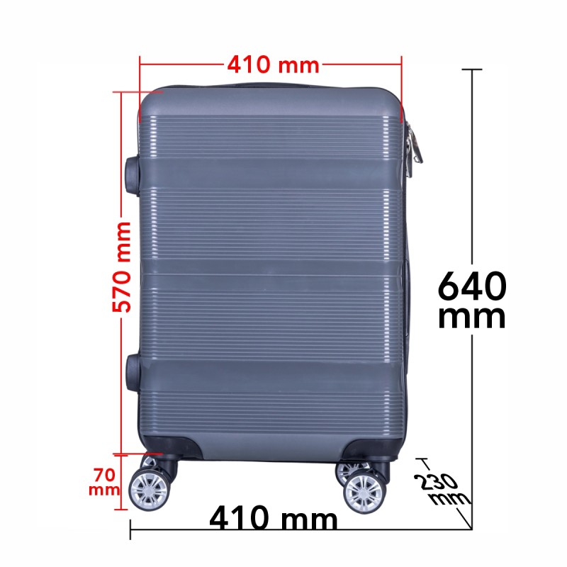 Troler voiaj Mediu, Naimeed D6019, 4 roti duble 360 grade, PP, inchidere cifru, Gri, 41x23x57cm Troler voiaj Mediu, Naimeed D6019, 4 roti duble 360 grade, PP, inchidere cifru, Gri, 41x23x57cm