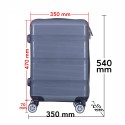 Troler voiaj Mic, Naimeed D6019, 4 roti duble 360 grade, PP, inchidere cifru, Gri, 35x21x47cm