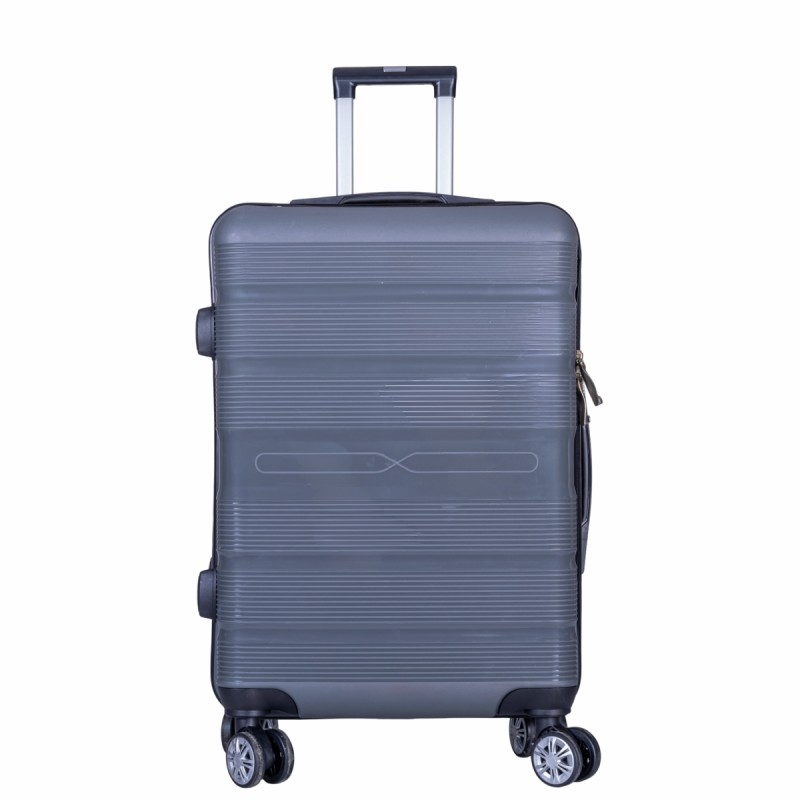 Troler voiaj Mediu, Naimeed D6020, 4 roti duble 360 grade, PP, inchidere cifru, Gri, 43x24x59cm Troler voiaj Mediu, Naimeed D6020, 4 roti duble 360 grade, PP, inchidere cifru, Gri, 43x24x59cm