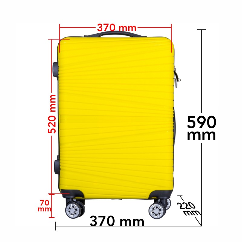 Troler voiaj Mediu, Naimeed D6021, 4 roti duble 360 grade, PP, inchidere cifru, Galben, 37x22x52cm Troler voiaj Mediu, Naimeed D6021, 4 roti duble 360 grade, PP, inchidere cifru, Galben, 37x22x52cm
