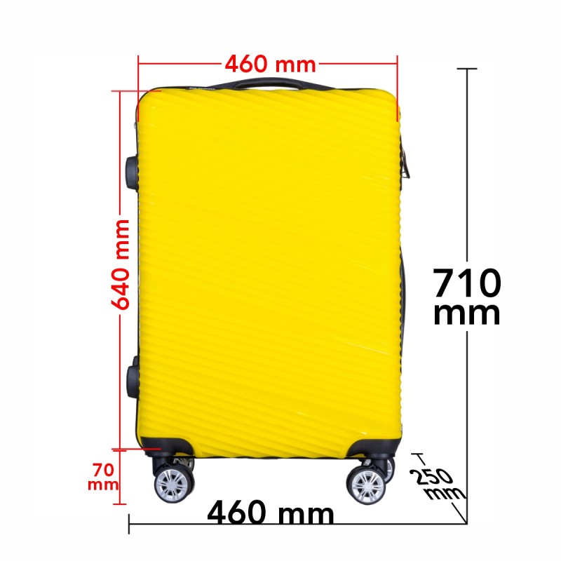 Troler voiaj Mare, Naimeed D6022, 4 roti duble 360 grade, PP, inchidere cifru, Galben, 46x25x64cm Troler voiaj Mare, Naimeed D6022, 4 roti duble 360 grade, PP, inchidere cifru, Galben, 46x25x64cm