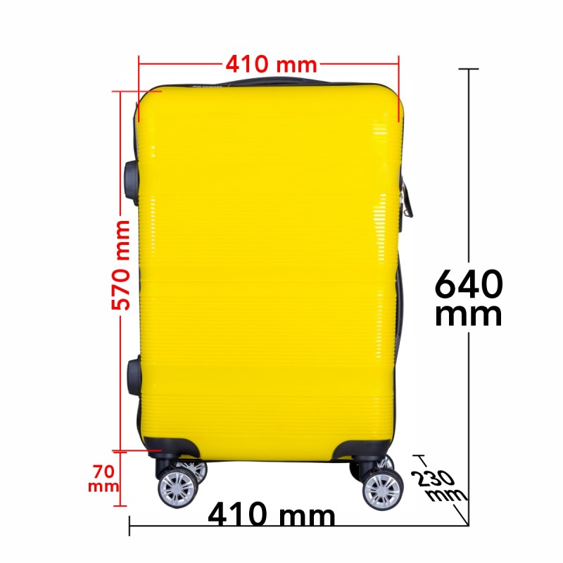 Troler voiaj Mediu, Naimeed D6023, 4 roti duble 360 grade, PP, inchidere cifru, Galben, 41x23x57cm Troler voiaj Mediu, Naimeed D6023, 4 roti duble 360 grade, PP, inchidere cifru, Galben, 41x23x57cm