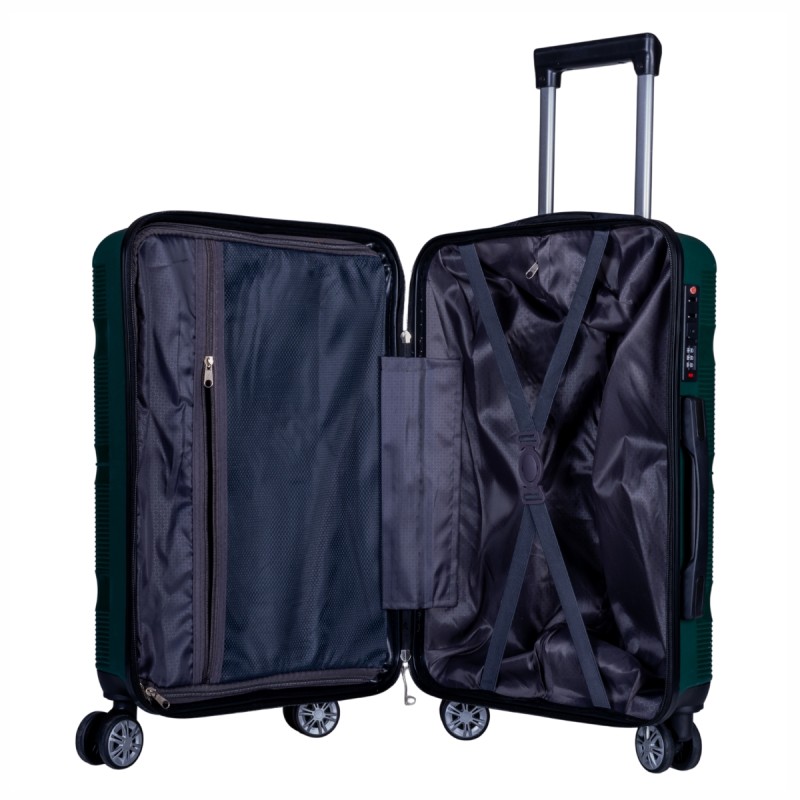 Troler voiaj Mediu, Naimeed D6026, 4 roti duble 360 grade, PP, inchidere cifru, Verde, 39x22.5x54cm Troler voiaj Mediu, Naimeed D6026, 4 roti duble 360 grade, PP, inchidere cifru, Verde, 39x22.5x54cm