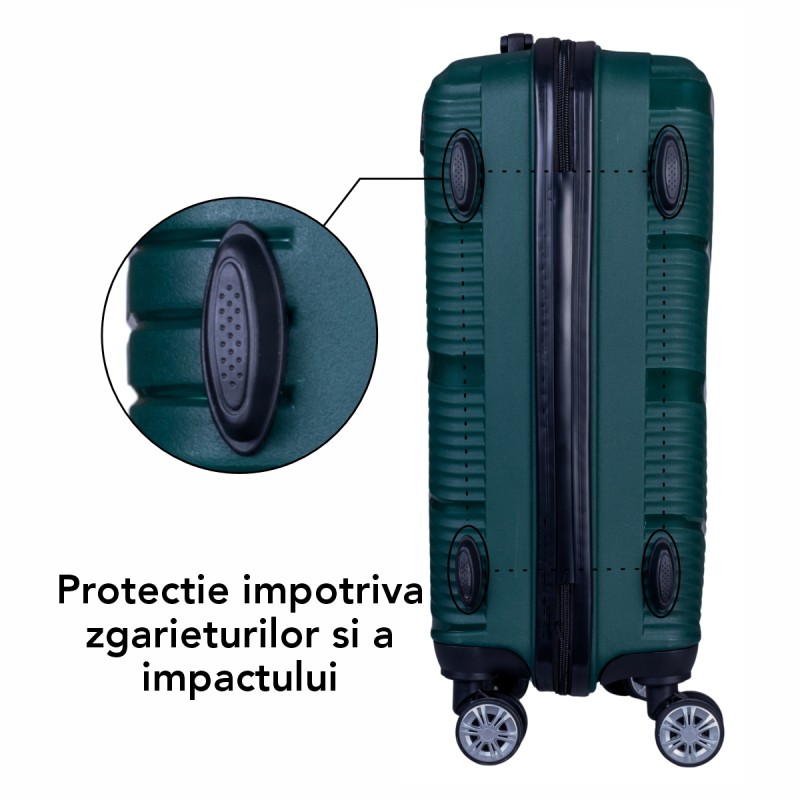 Troler voiaj Mediu, Naimeed D6026, 4 roti duble 360 grade, PP, inchidere cifru, Verde, 39x22.5x54cm Troler voiaj Mediu, Naimeed D6026, 4 roti duble 360 grade, PP, inchidere cifru, Verde, 39x22.5x54cm