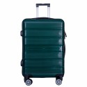 Troler voiaj Mare, Naimeed D6028, 4 roti duble 360 grade, PP, inchidere cifru, Verde, 49x26x70cm