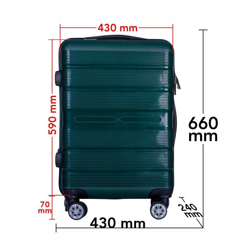 Troler voiaj Mediu, Naimeed D6028, 4 roti duble 360 grade, PP, inchidere cifru, Verde, 43x24x59cm Troler voiaj Mediu, Naimeed D6028, 4 roti duble 360 grade, PP, inchidere cifru, Verde, 43x24x59cm