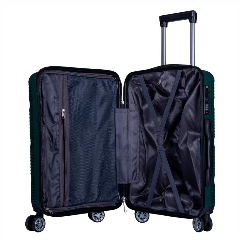 Troler voiaj Mediu, Naimeed D6028, 4 roti duble 360 grade, PP, inchidere cifru, Verde, 43x24x59cm Troler voiaj Mediu, Naimeed D6028, 4 roti duble 360 grade, PP, inchidere cifru, Verde, 43x24x59cm