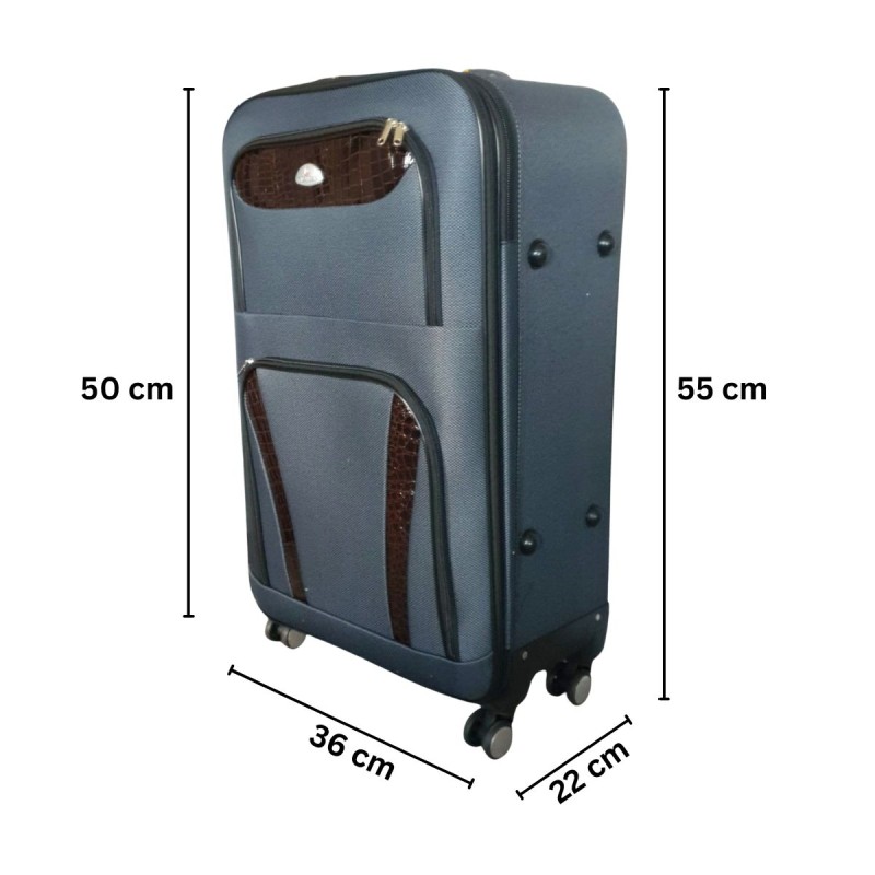Troler voiaj, Mic, Naimeed D7179, 4 roti duble 360 grade, material textil, inchidere cifru, Gri, 36x22x55cm Troler voiaj, Mic, Naimeed D7179, 4 roti duble 360 grade, material textil, inchidere cifru, Gri, 36x22x55cm