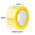 Banda adeziva, de tip scotch, 6 buc/set, Naimeed D6455, 200mx4.5cmx52μm, Galben transparent