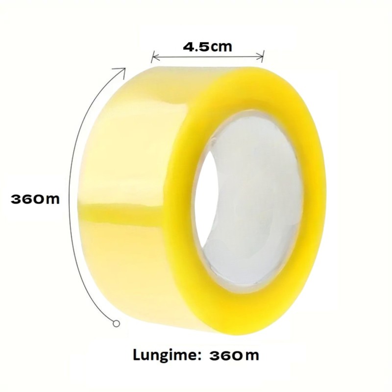 Banda adeziva, de tip scotch, 6 buc/set, Naimeed D6457, 360mx4.5cmx52μm, Galben transparent